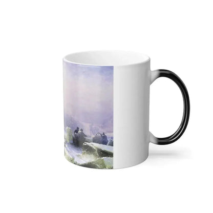 Ivan Constantinovich Aivazovsky (1817-1900) Ice-Breakers on the Frozen Neva in St Petersburg - Color Changing Mug 11oz - Go Mug Yourself