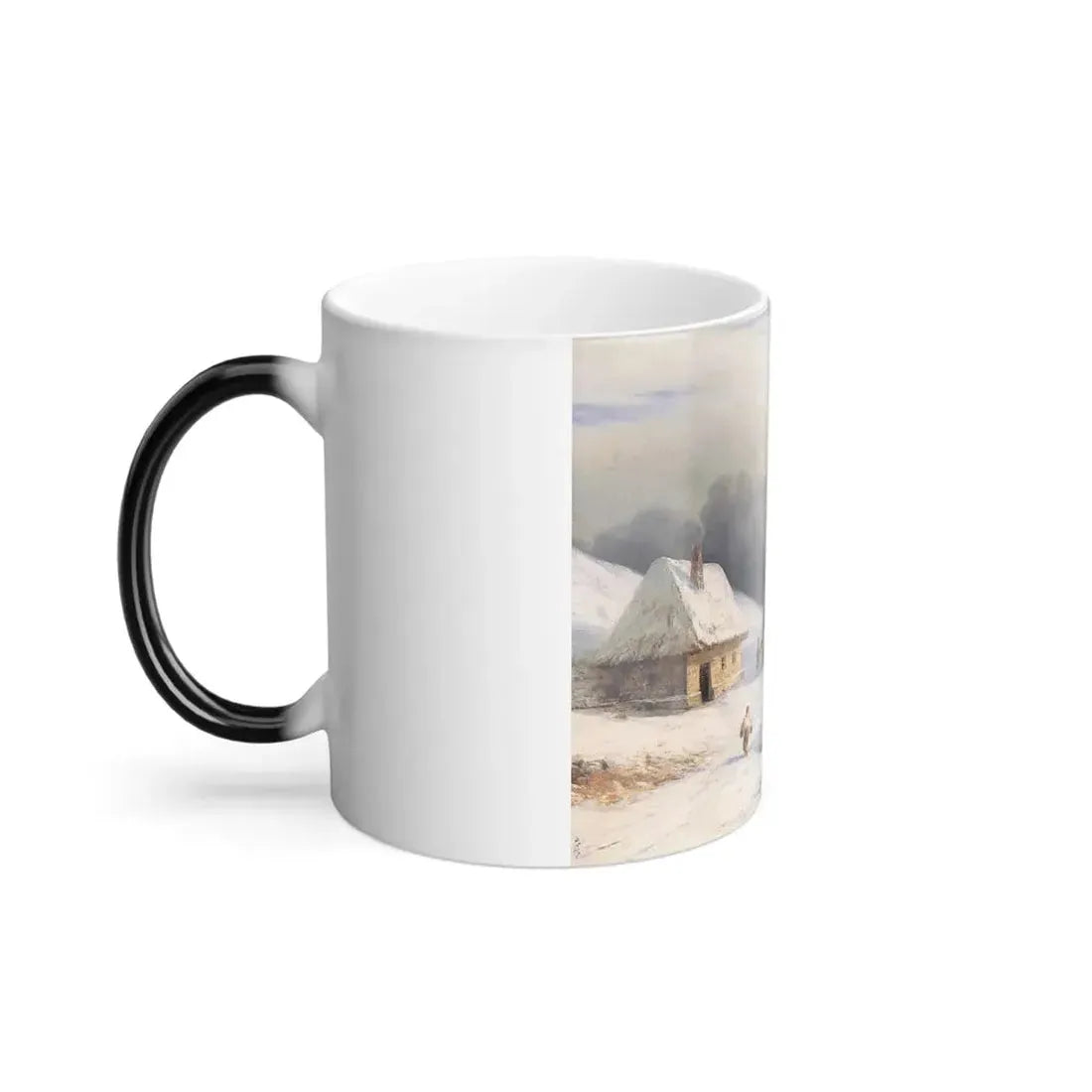 Ivan Constantinovich Aivazovsky (1817-1900) Little Russian Ox Cart in Winter - Color Changing Mug 11oz - Go Mug Yourself