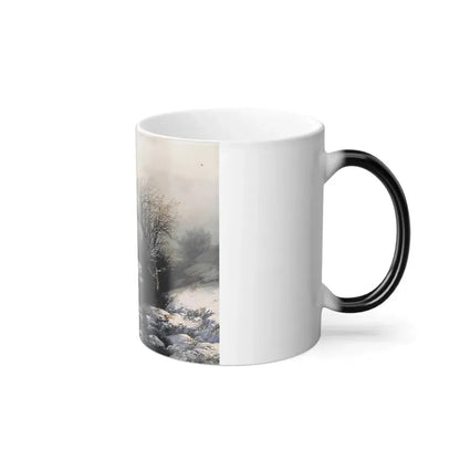 Ivan Constantinovich Aivazovsky (1817-1900) Little Russian Ox Cart in Winter - Color Changing Mug 11oz - Go Mug Yourself
