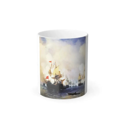 Ivan Constantinovich Aivazovsky (1817-1900) Naval Battle at Chios - Color Changing Mug 11oz 11oz - Go Mug Yourself