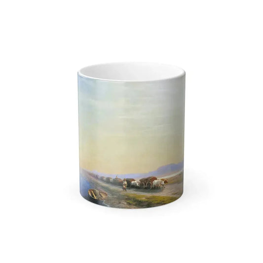 Ivan Constantinovich Aivazovsky (1817-1900) Oxen on the Isthmus - Color Changing Mug 11oz 11oz - Go Mug Yourself