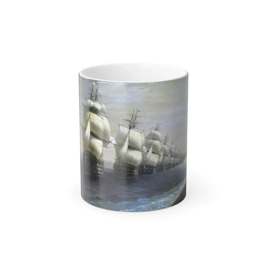 Ivan Constantinovich Aivazovsky (1817-1900) Russian Black Sea Fleet on a Parade Review in 1849 - Color Changing Mug 11oz 11oz - Go Mug Yourself
