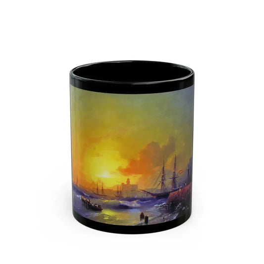 Ivan Constantinovich Aivazovsky (1817-1900) Seascape, Malaga - Black Coffee Mug 11oz - Go Mug Yourself