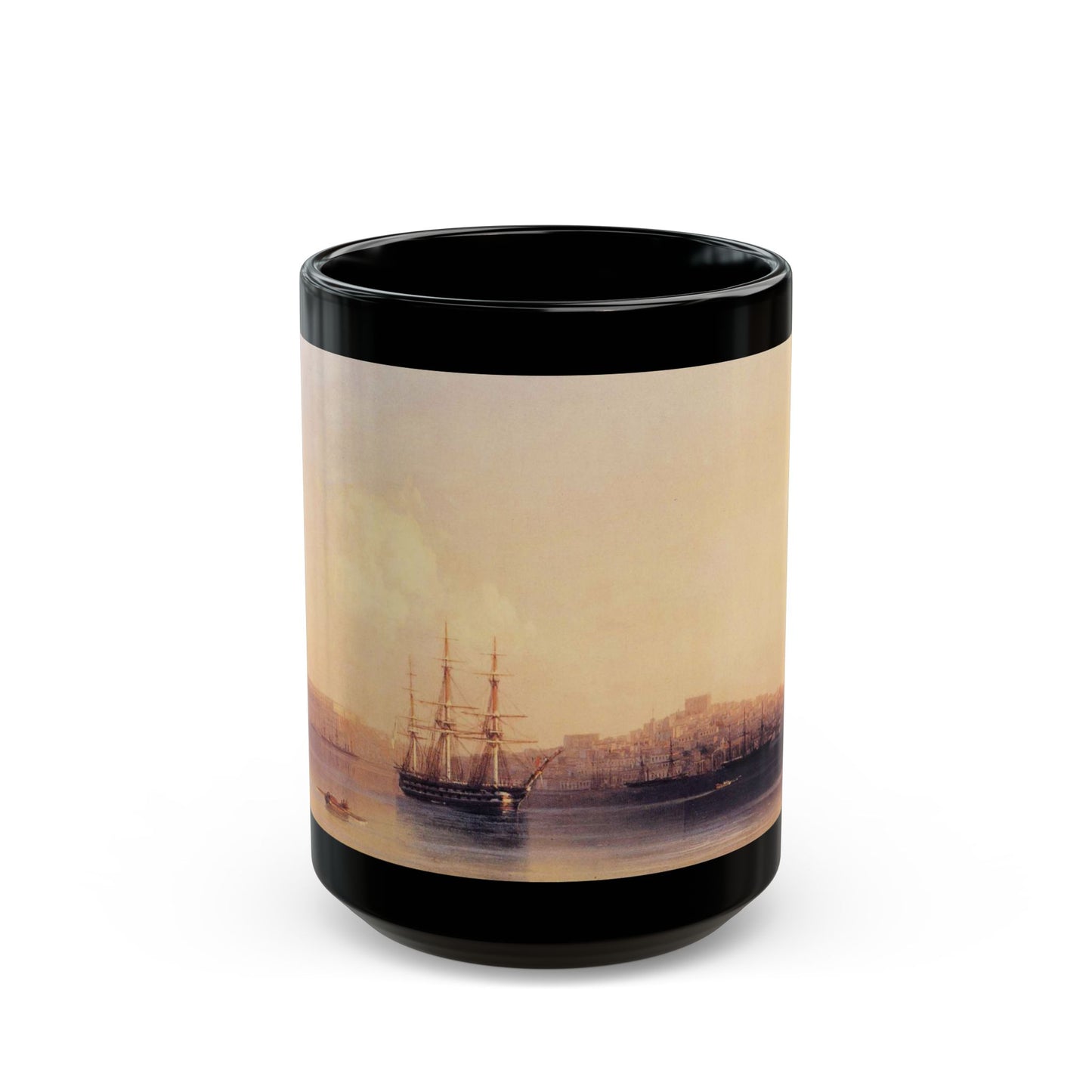 Ivan Constantinovich Aivazovsky (1817-1900) Sebastopol - 1852 - Black Coffee Mug-15oz-Go Mug Yourself