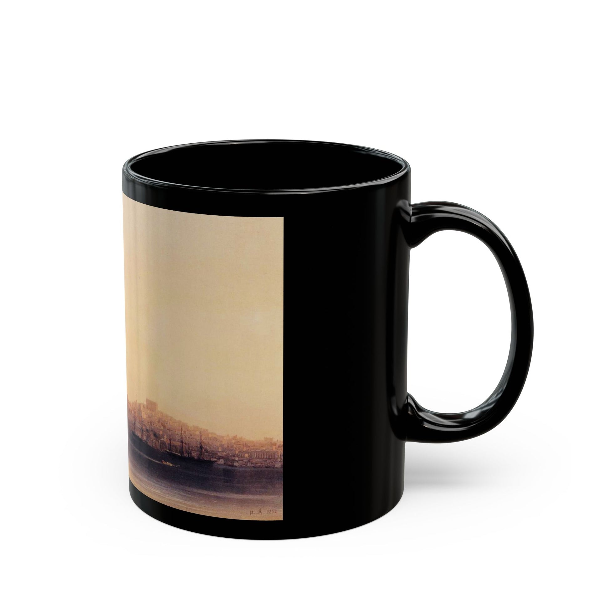 Ivan Constantinovich Aivazovsky (1817-1900) Sebastopol - 1852 - Black Coffee Mug-Go Mug Yourself