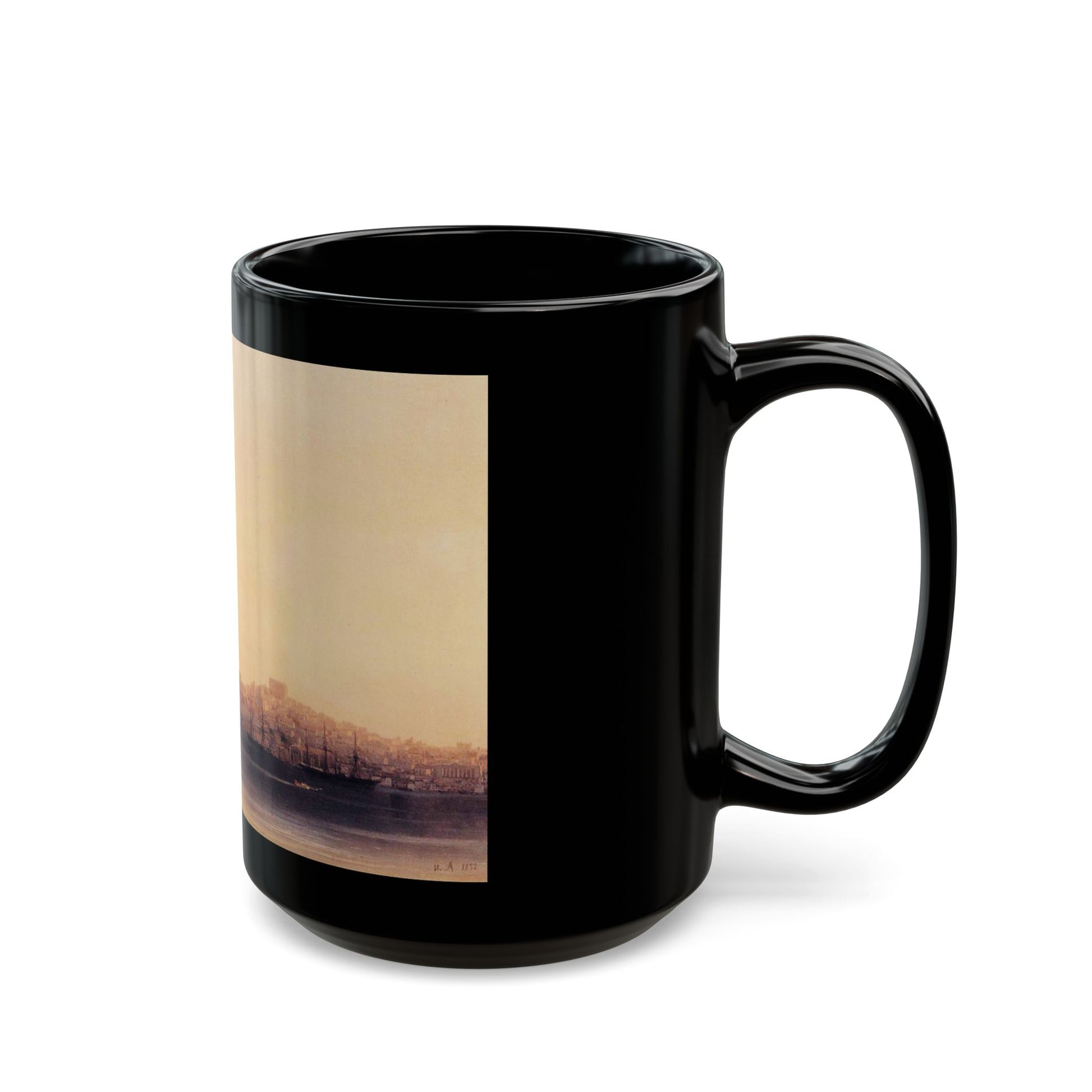 Ivan Constantinovich Aivazovsky (1817-1900) Sebastopol - 1852 - Black Coffee Mug-Go Mug Yourself