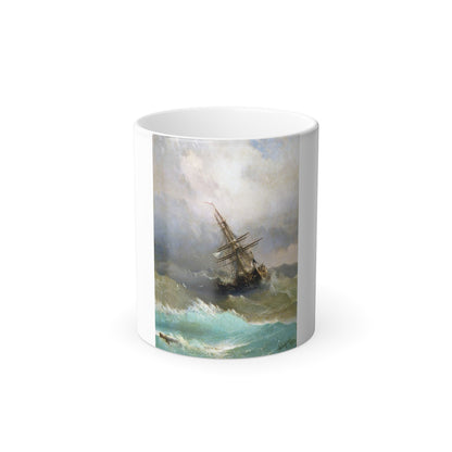 Ivan Constantinovich Aivazovsky (1817-1900) Ship in Stormy Sea - Color Changing Mug 11oz-11oz-Go Mug Yourself