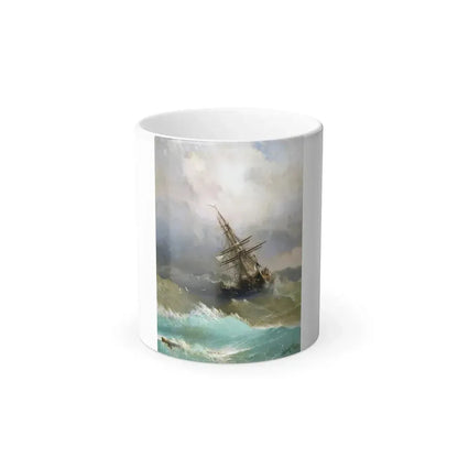 Ivan Constantinovich Aivazovsky (1817-1900) Ship in Stormy Sea - Color Changing Mug 11oz 11oz - Go Mug Yourself