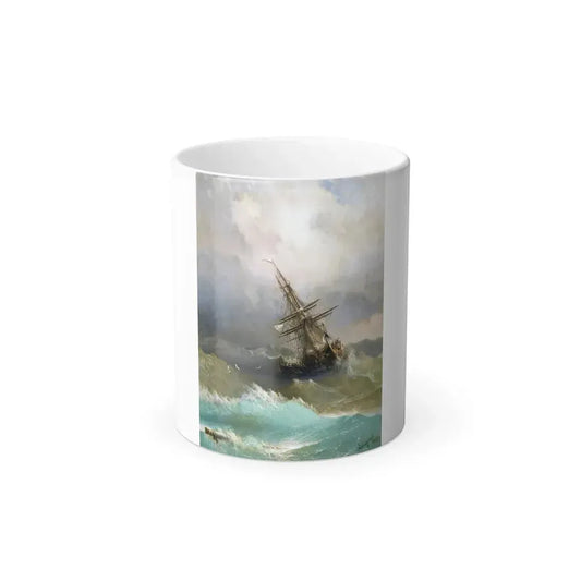 Ivan Constantinovich Aivazovsky (1817-1900) Ship in Stormy Sea - Color Changing Mug 11oz 11oz - Go Mug Yourself