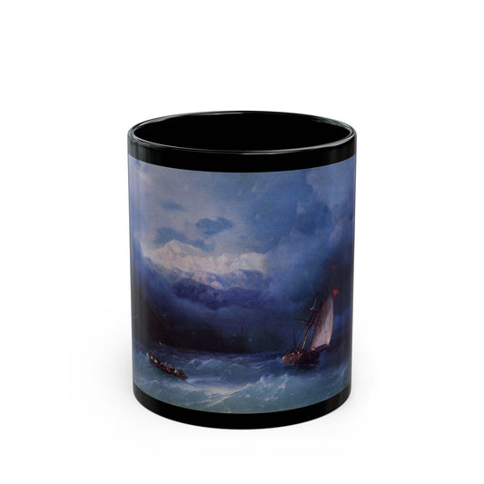 Ivan Constantinovich Aivazovsky (1817-1900) Stormy Sea - Black Coffee Mug-11oz-Go Mug Yourself