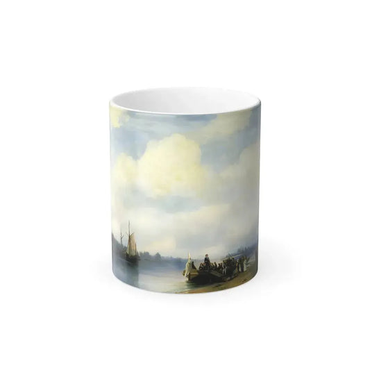 Ivan Constantinovich Aivazovsky (1817-1900) The arrival of Peter I on the Neva - Color Changing Mug 11oz 11oz - Go Mug Yourself