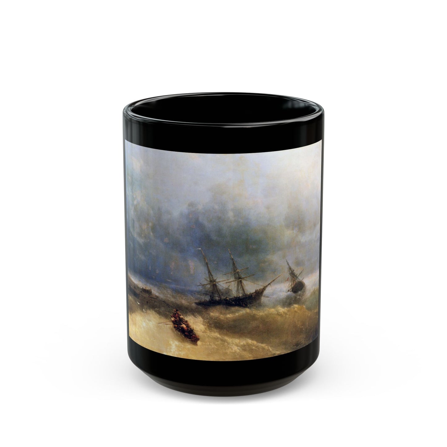 Ivan Constantinovich Aivazovsky (1817-1900) The Shipwreck - Black Coffee Mug-15oz-Go Mug Yourself