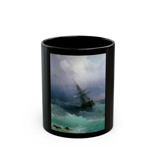 Ivan Constantinovich Aivazovsky (1817-1900) The Tempest - Black Coffee Mug-11oz-Go Mug Yourself