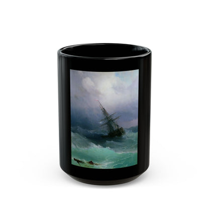 Ivan Constantinovich Aivazovsky (1817-1900) The Tempest - Black Coffee Mug-15oz-Go Mug Yourself
