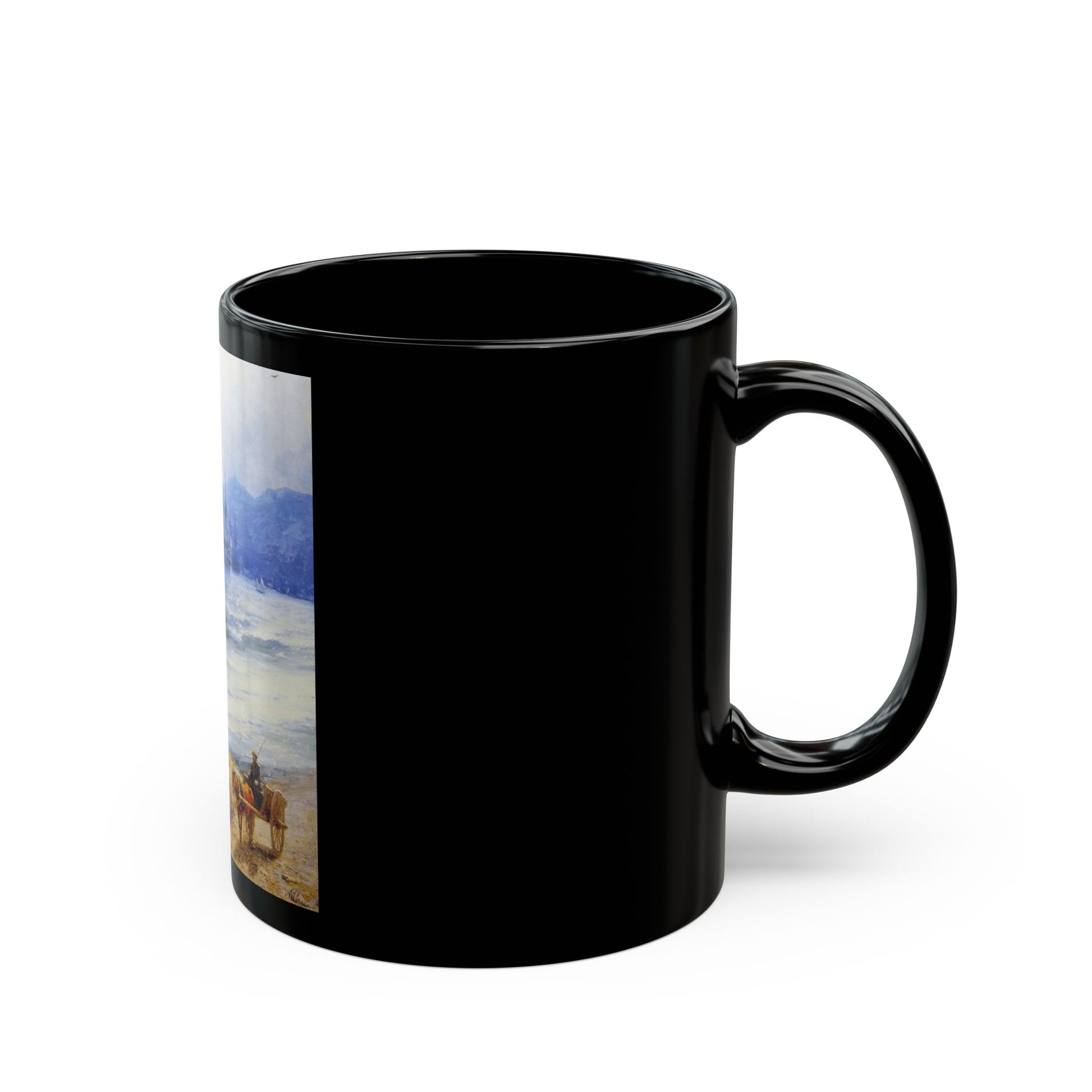 Ivan Constantinovich Aivazovsky (1817-1900) The Tide - Black Coffee Mug-Go Mug Yourself