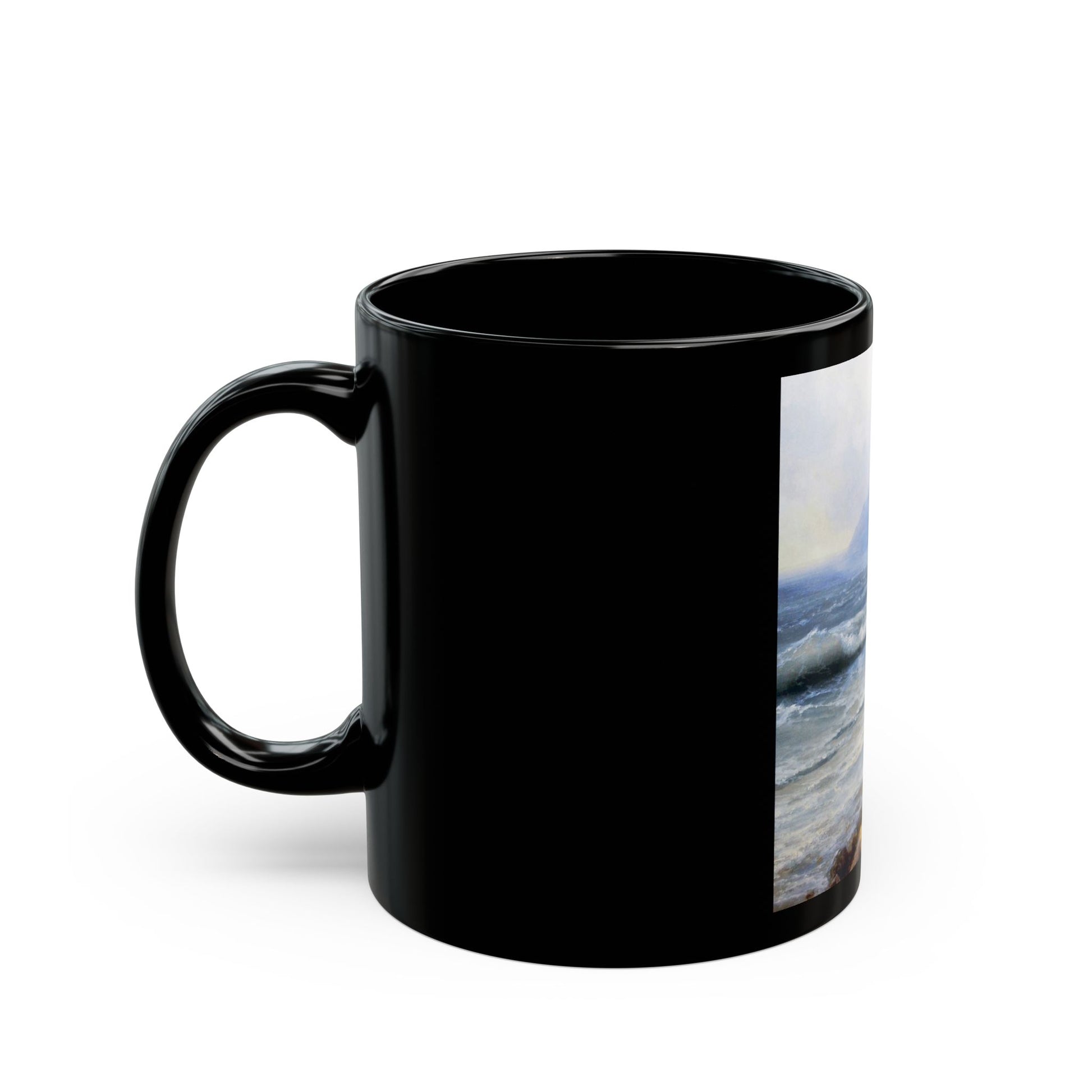 Ivan Constantinovich Aivazovsky (1817-1900) The Tide - Black Coffee Mug-Go Mug Yourself