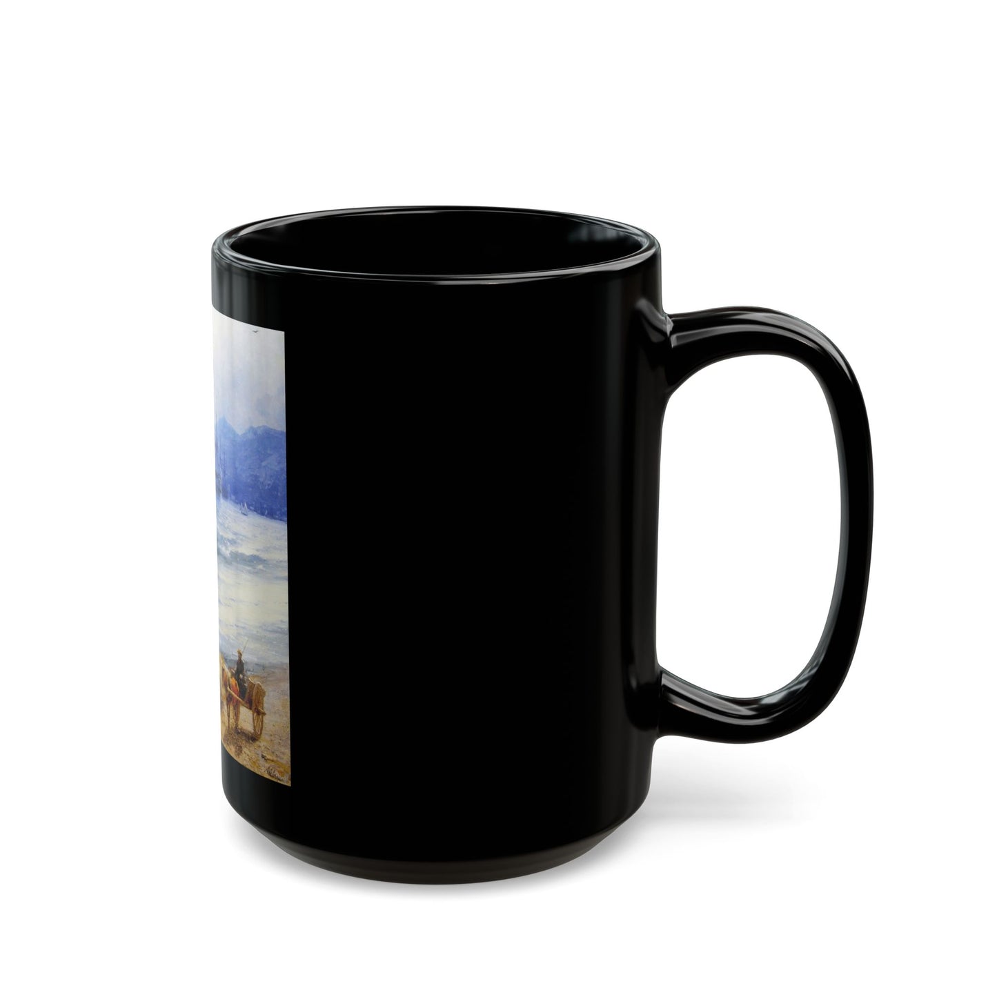 Ivan Constantinovich Aivazovsky (1817-1900) The Tide - Black Coffee Mug-Go Mug Yourself