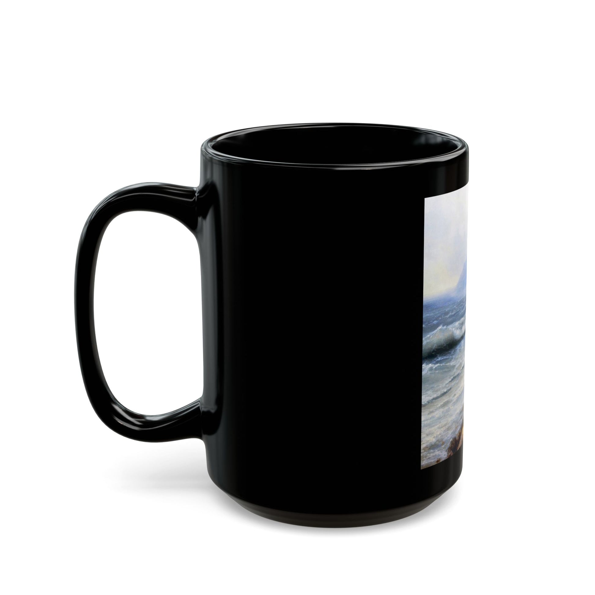 Ivan Constantinovich Aivazovsky (1817-1900) The Tide - Black Coffee Mug-Go Mug Yourself