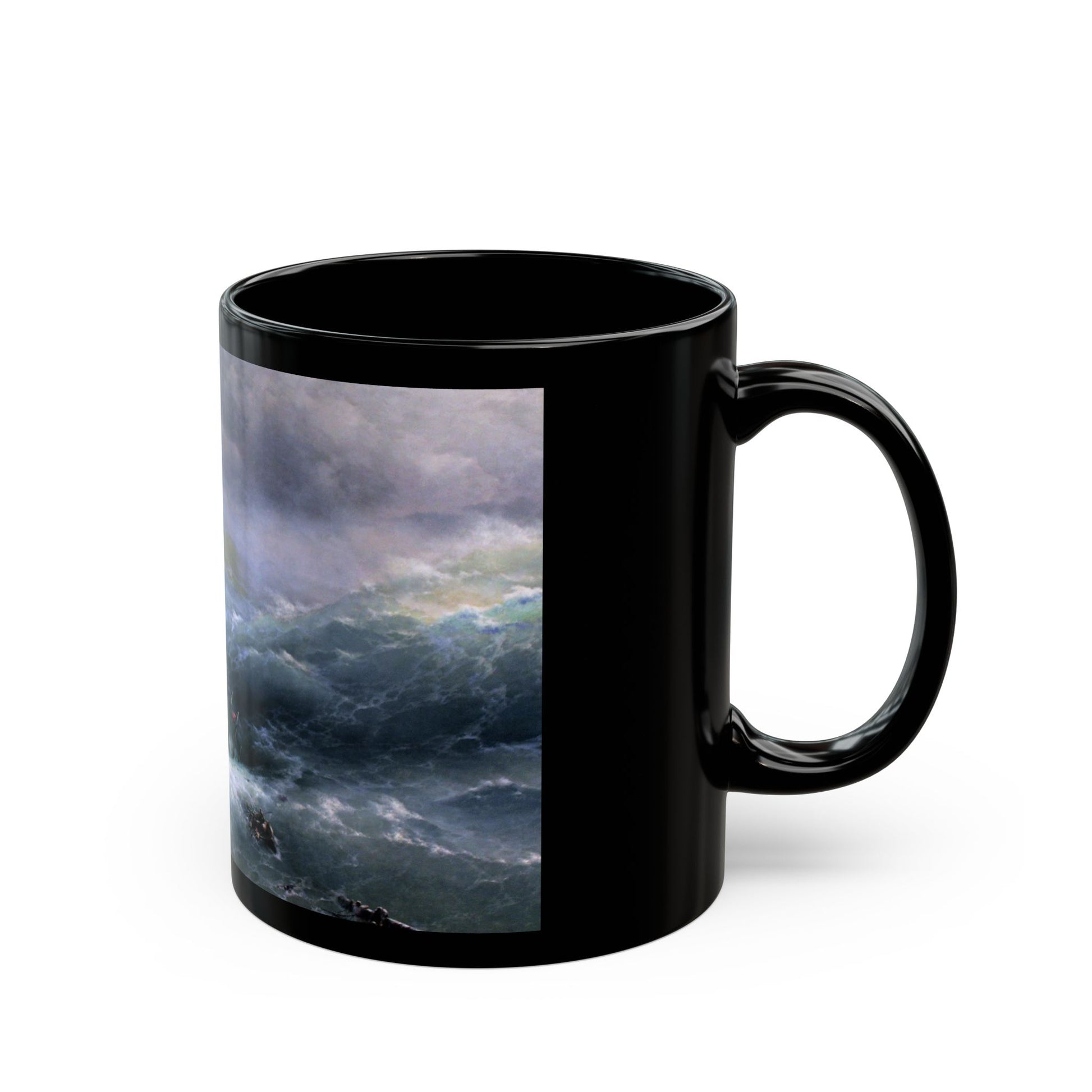Ivan Constantinovich Aivazovsky (1817-1900) The Wave - Black Coffee Mug-Go Mug Yourself