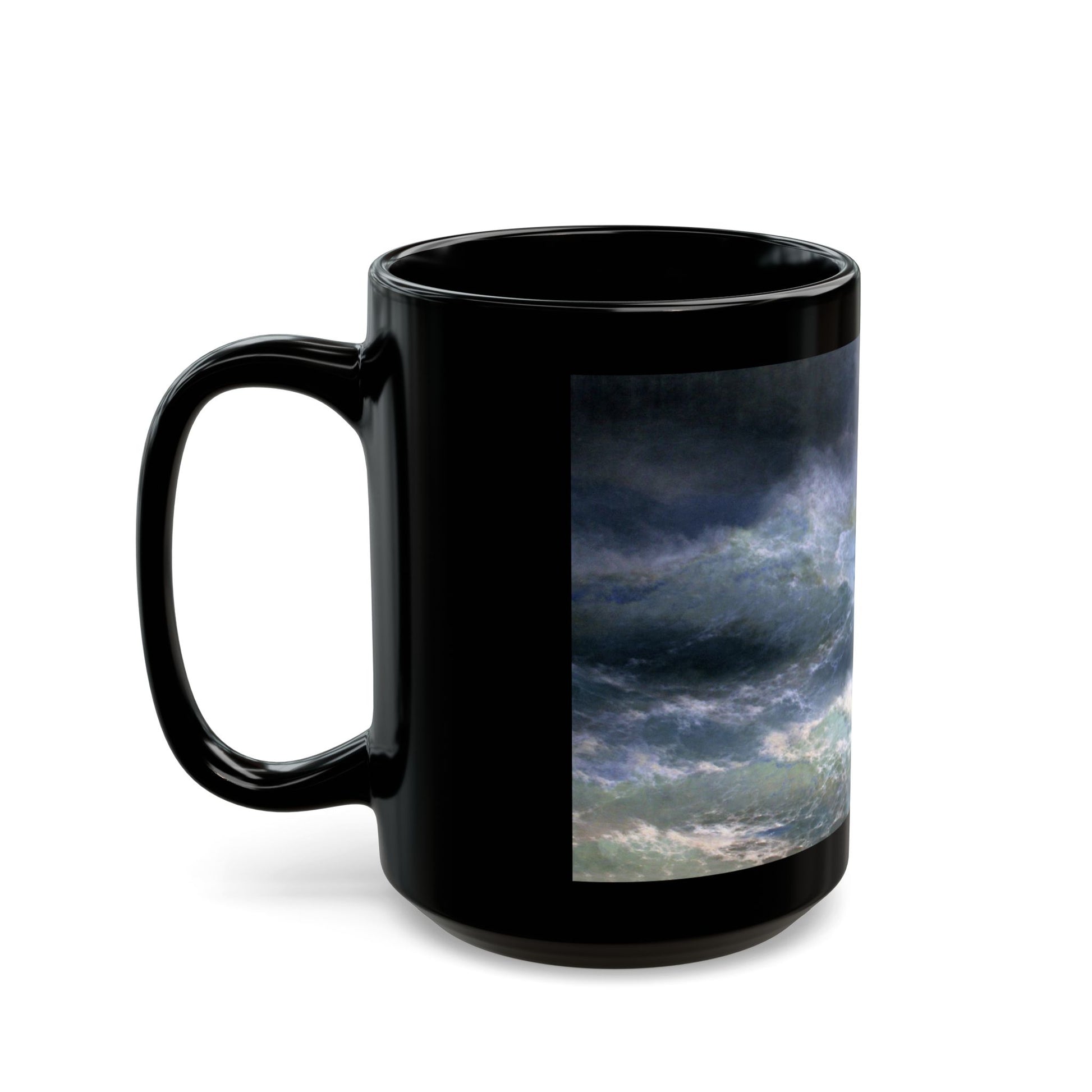 Ivan Constantinovich Aivazovsky (1817-1900) The Wave - Black Coffee Mug-Go Mug Yourself