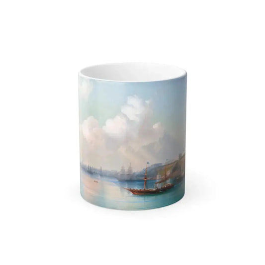 Ivan Constantinovich Aivazovsky (1817-1900) View of the Odessa harbour with ships - Color Changing Mug 11oz 11oz - Go Mug Yourself
