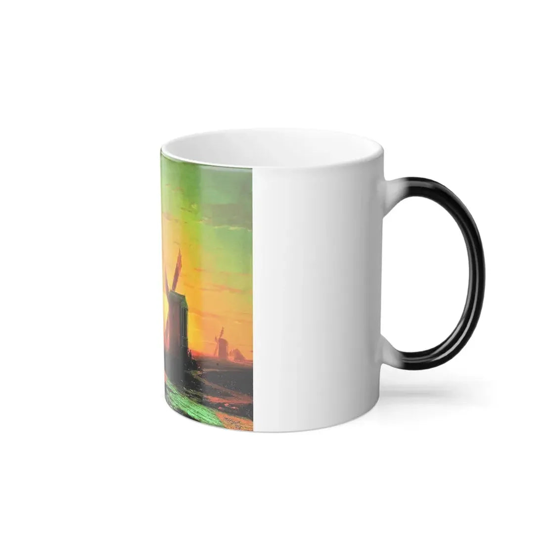 Ivan Constantinovich Aivazovsky (1817-1900) Windmills, the Ukraine, Sunset - Color Changing Mug 11oz - Go Mug Yourself