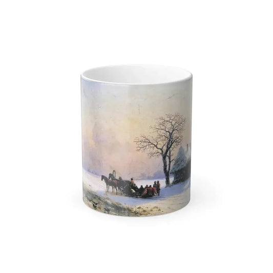 Ivan Constantinovich Aivazovsky (1817-1900) Winter Scene in Little Russia - Color Changing Mug 11oz 11oz - Go Mug Yourself