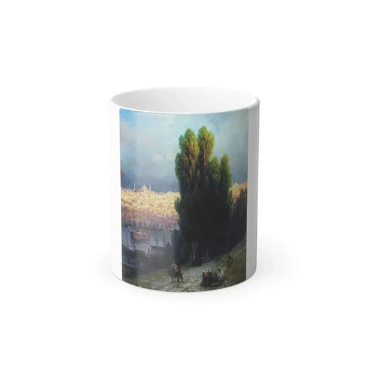 Ivan Konstantinovich Aivazovsky (1817-1900) Constantinople View of the Golden Horn with a self portrait-0 - Color Changing Mug 11oz 11oz - Go Mug Yourself