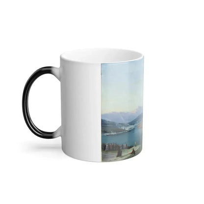 Ivan Konstantinovich Aivazovsky (1817-1900) French Ships Departing the Black Sea - Oil on Canvas 1871 - Color Changing Mug 11oz - Go Mug Yourself