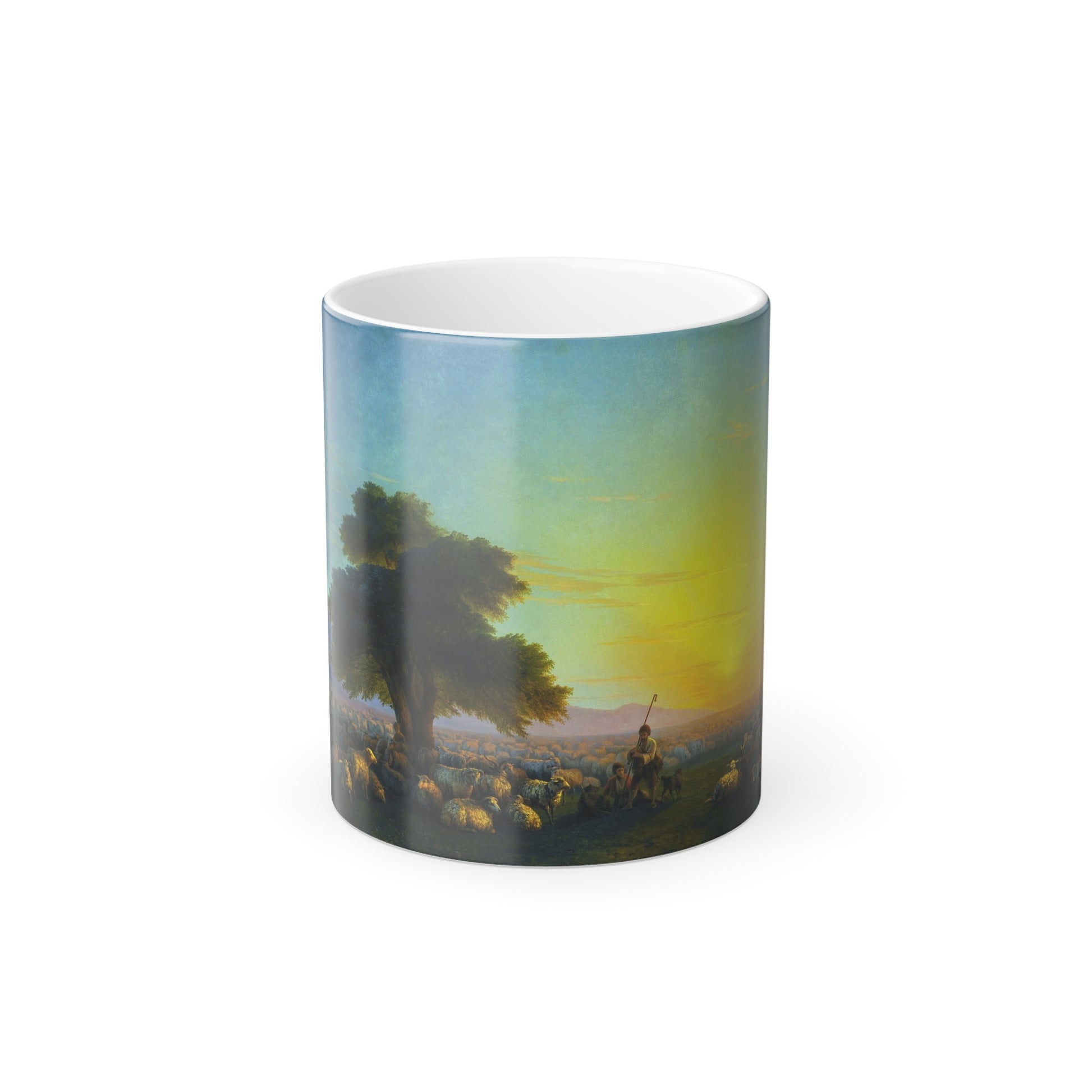 Ivan Konstantinovich Aivazovsky (1817-1900) Shepherds With Their Flock At Sunset - 1859 - Color Changing Mug 11oz-11oz-Go Mug Yourself
