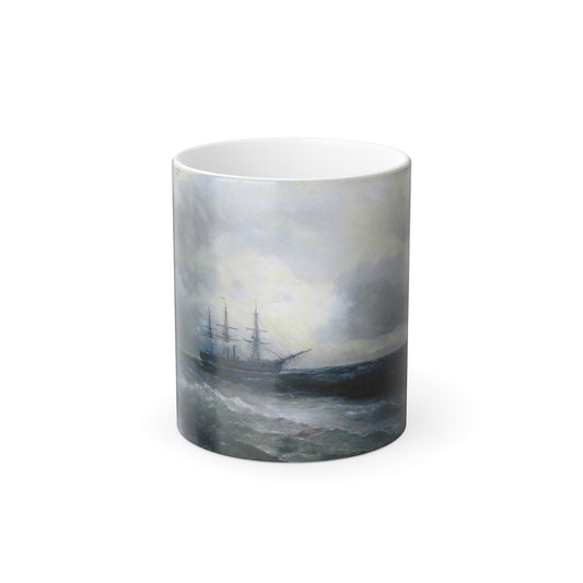 Ivan Konstantinovich Aivazovsky (1817-1900) Ship at Sea - Oil on Canvas 1887 - Color Changing Mug 11oz-11oz-Go Mug Yourself