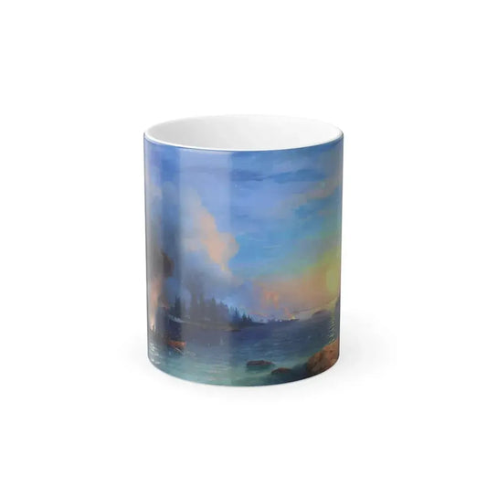 Ivan Konstantinovich Aivazovsky (1817-1900) The Battle of Bomarsund - 1858 - Color Changing Mug 11oz 11oz - Go Mug Yourself