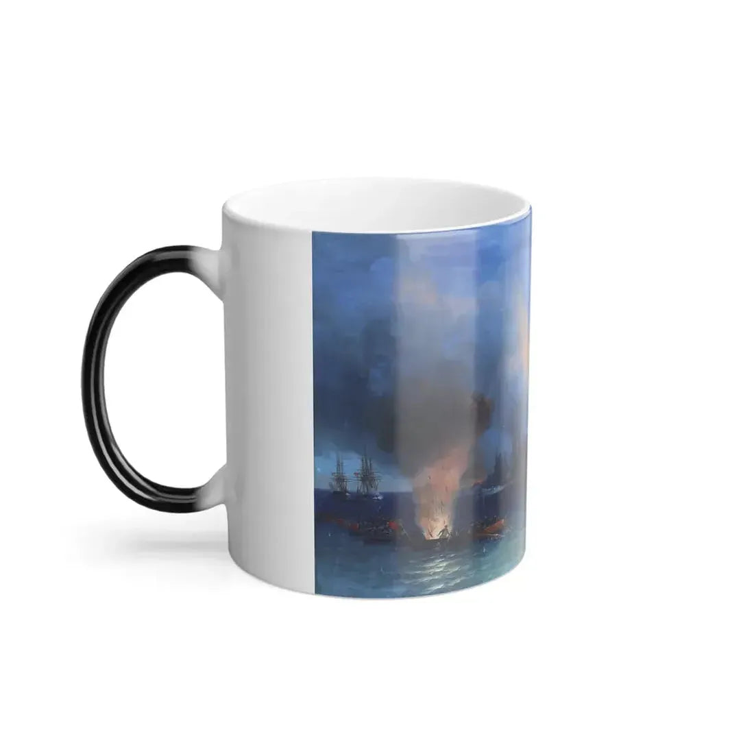 Ivan Konstantinovich Aivazovsky (1817-1900) The Battle of Bomarsund - 1858 - Color Changing Mug 11oz - Go Mug Yourself