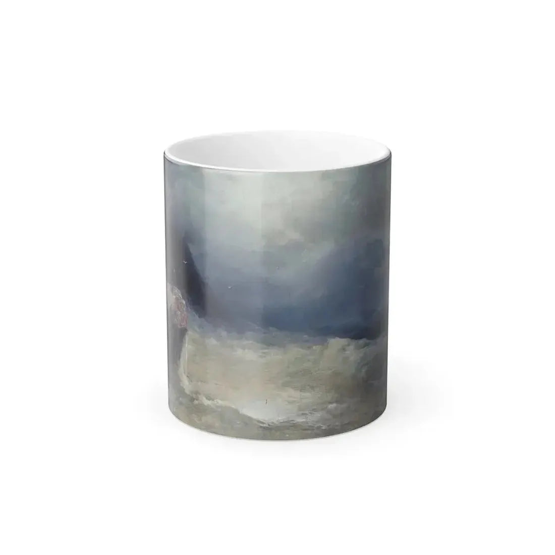 Ivan Konstantinovich Aivazovsky (1817-1900) The Survivor - oil on canvas - Color Changing Mug 11oz 11oz - Go Mug Yourself