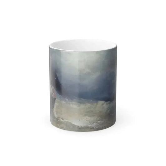 Ivan Konstantinovich Aivazovsky (1817-1900) The Survivor - oil on canvas - Color Changing Mug 11oz 11oz - Go Mug Yourself