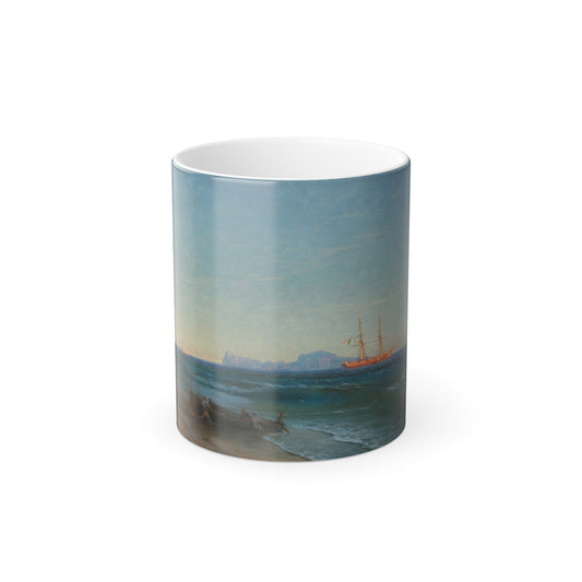 Ivan Konstantinovich Aivazovsky (1817-1900) VIEW OF CAPRI - Oil on Canvas 1878 - Color Changing Mug 11oz-11oz-Go Mug Yourself