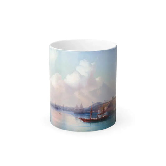 Ivan Konstantinovich Aivazovsky (1817-1900) View of the Odessa Harbour with Ships - 1867 - Color Changing Mug 11oz 11oz - Go Mug Yourself