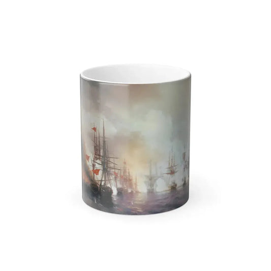 Ivan Konstantinovich Aivazovsky (1917-1900) Crimea War - Russian and Turkish ships at the Battle of Sino-0 - Color Changing Mug 11oz 11oz - Go Mug Yourself