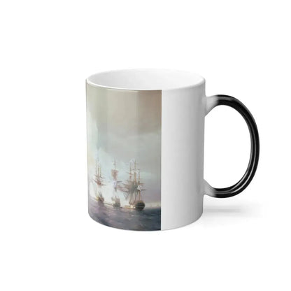Ivan Konstantinovich Aivazovsky (1917-1900) Crimea War - Russian and Turkish ships at the Battle of Sino-0 - Color Changing Mug 11oz - Go Mug Yourself