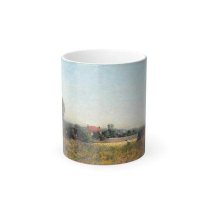 Ivan Pokhitonov (1850-1923) In the fields, France - Oil on Panel 1882 - Color Changing Mug 11oz-11oz-Go Mug Yourself