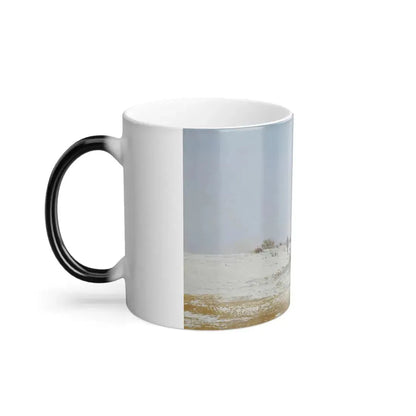 Ivan Pokhitonov (1850-1923) Man Walking his Dog - Oil on Panel - Color Changing Mug 11oz - Go Mug Yourself