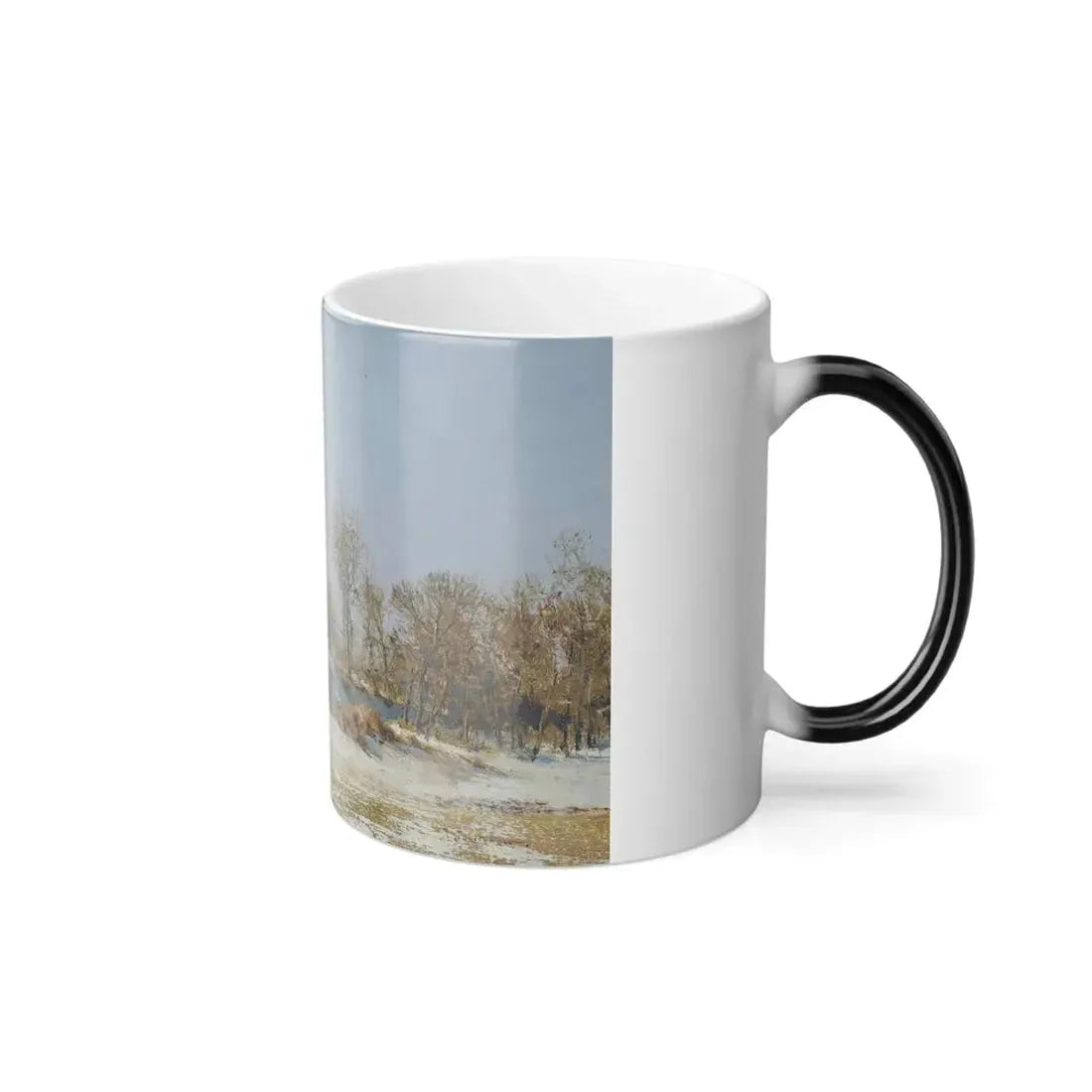 Ivan Pokhitonov (1850-1923) Man Walking his Dog - Oil on Panel - Color Changing Mug 11oz - Go Mug Yourself