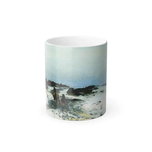 Ivan Pokhitonov (1850-1923) Winter Twilight in Ukraine - Oil on panel 1890's - Color Changing Mug 11oz 11oz - Go Mug Yourself
