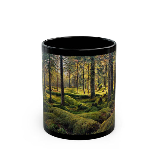 Ivan Shishkin (1832-1898) Old Fallen Trees - Black Coffee Mug-11oz-Go Mug Yourself