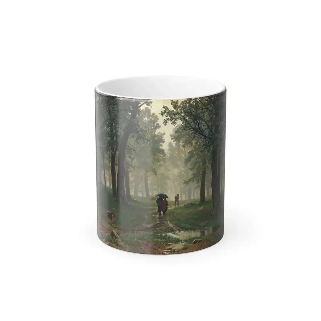 Ivan Shishkin (1832-1898) Rain in an oak forest - 1891 - Color Changing Mug 11oz 11oz - Go Mug Yourself