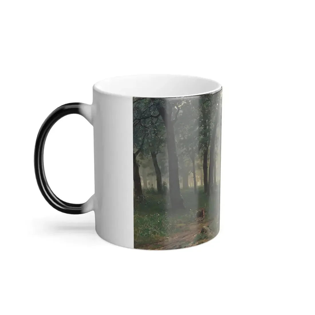 Ivan Shishkin (1832-1898) Rain in an oak forest - 1891 - Color Changing Mug 11oz - Go Mug Yourself