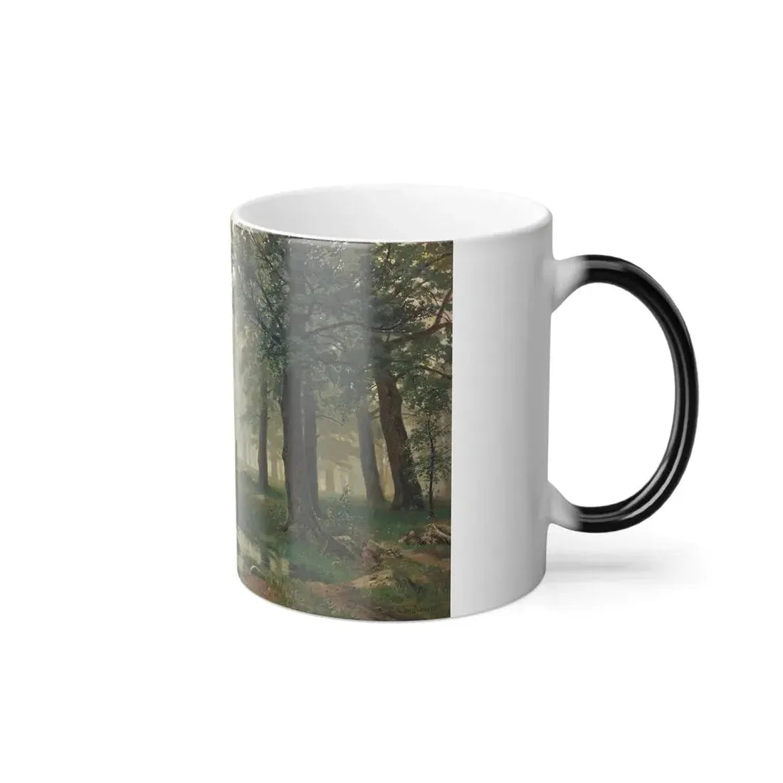 Ivan Shishkin (1832-1898) Rain in an oak forest - 1891 - Color Changing Mug 11oz - Go Mug Yourself