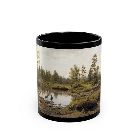 Ivan Shishkin (1832-1898) Swamp - Marshy Woodlands - Black Coffee Mug-11oz-Go Mug Yourself