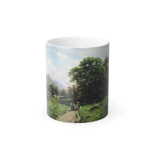 Ivan Shishkin (1832-1898)  Swiss landscape - 1866 - Color Changing Mug 11oz 11oz - Go Mug Yourself