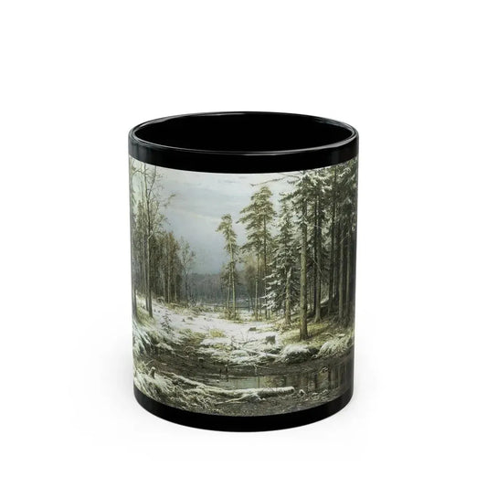 Ivan Shishkin (1832-1898) The First Snow - Black Coffee Mug 11oz - Go Mug Yourself